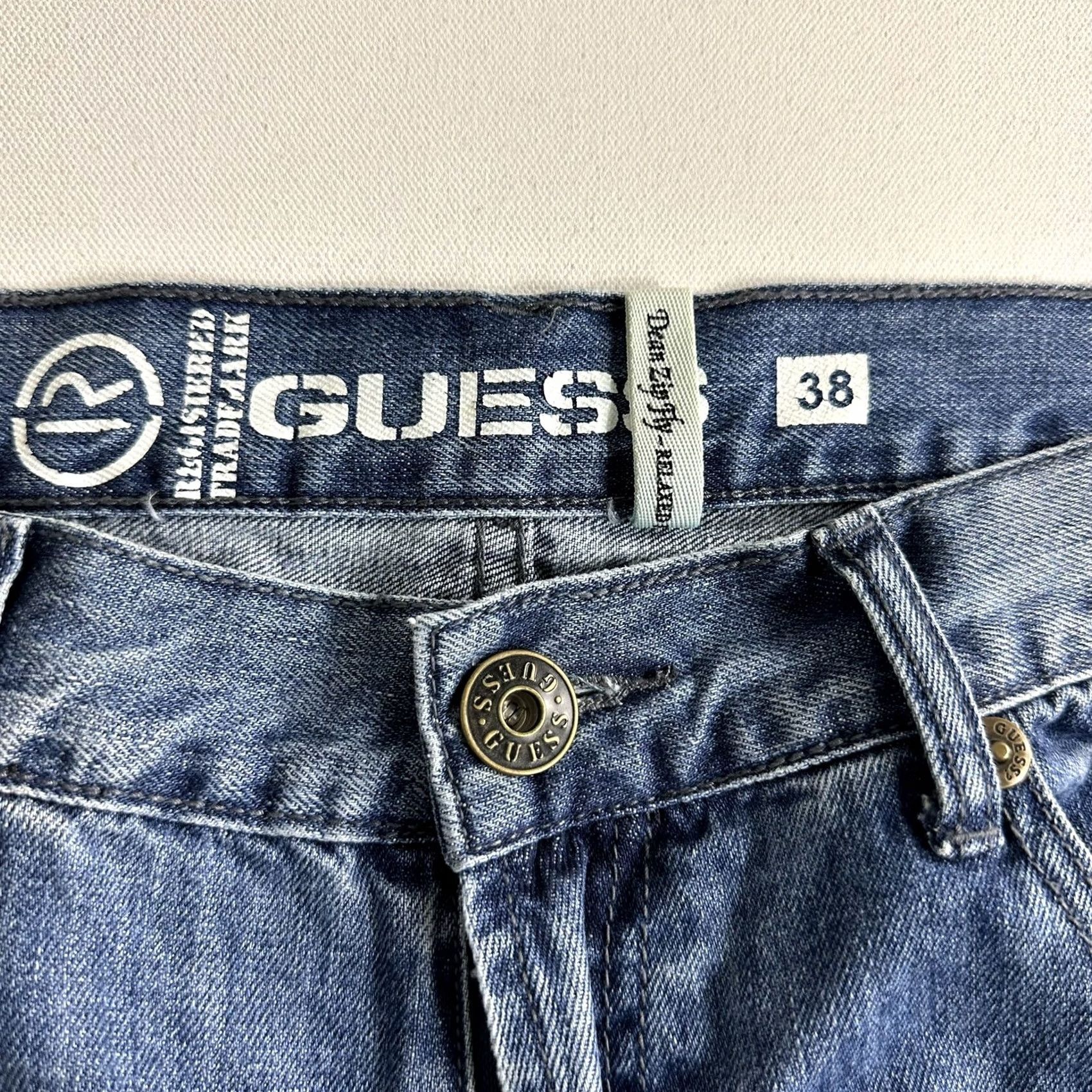 Guess GUESS Jeans Men 38x29 Denim Blue Zip Fly Relaxed Fit 5-Pocket Straight Vintage No Size US 38 / EU 54 - 5 Thumbnail
