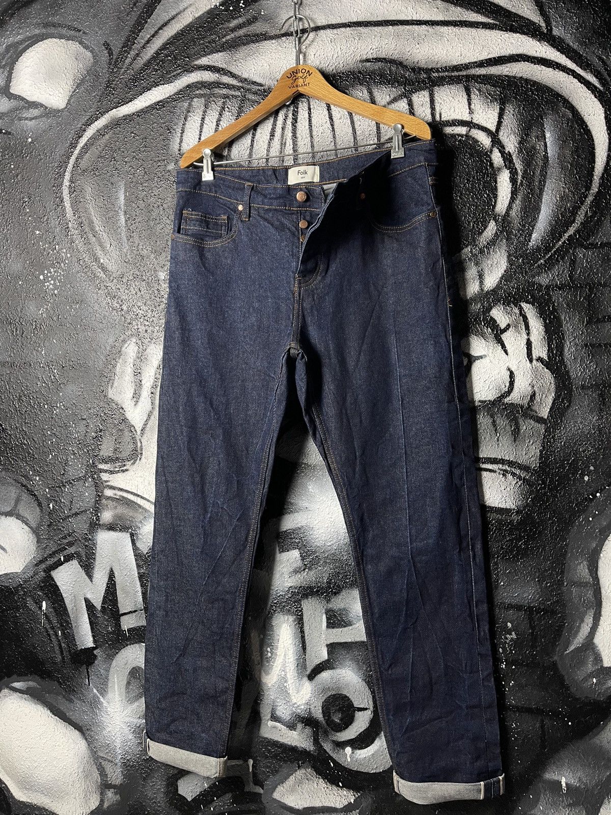 Folk Folk Indigo Blue Cotton Selvedge Denim Jeans Men’s Size W38 Size US 36 / EU 52 - 1 Thumbnail