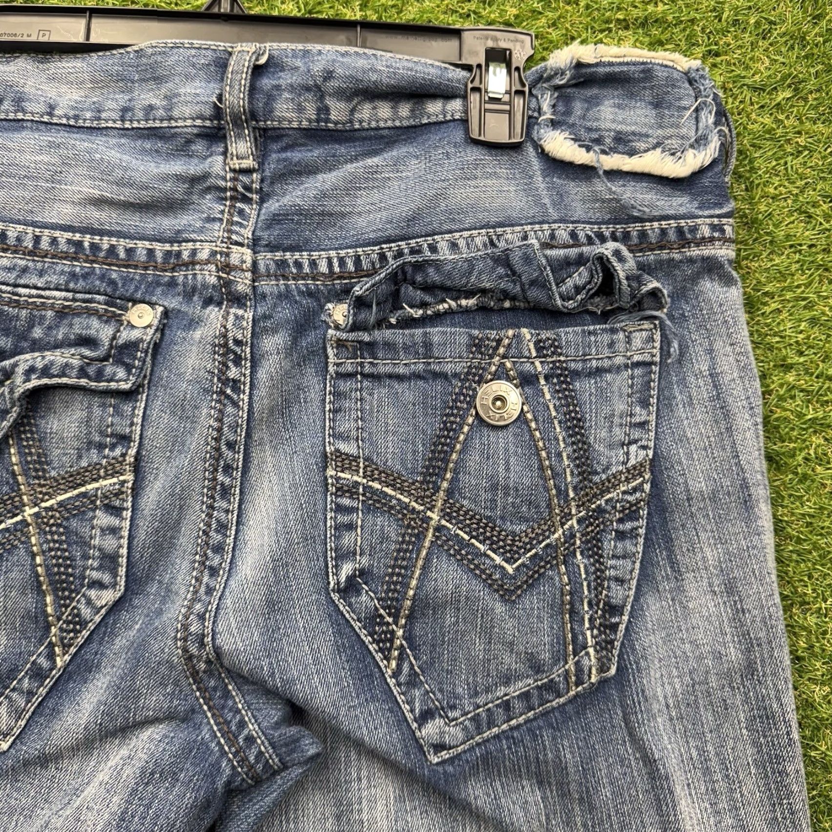Vintage VINTAGE Helix Denim Shorts Mens 34 Relaxed Fit 90s Grunge Y2K Skater Blue 5-Pocket Stretch Inseam 10in 34x10 Mens Size US 34 / EU 50 - 7 Thumbnail