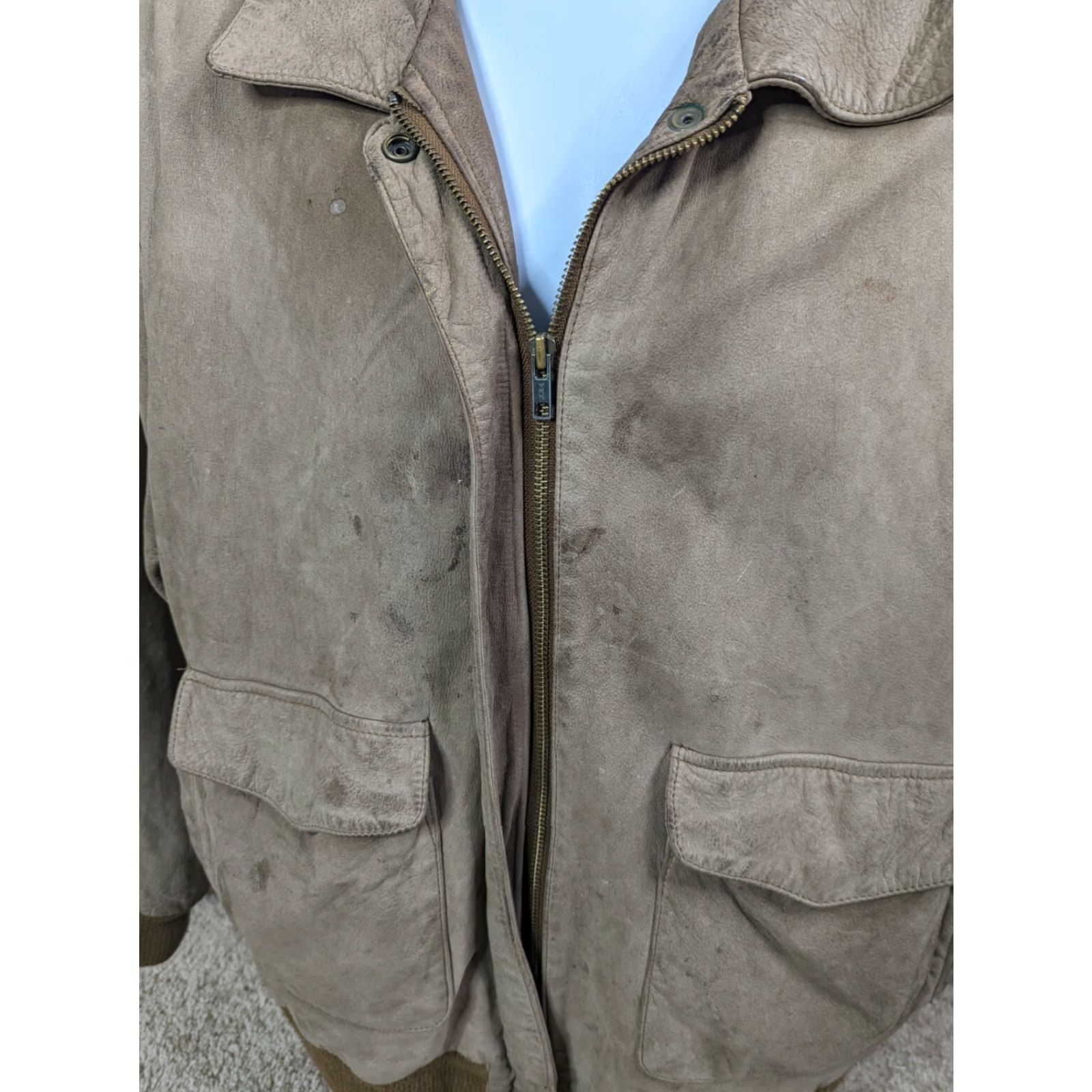 Vintage VINTAGE Boundary Waters Jacket Bomber Leather Zip Front L Size Brown 1990s Mens Womens Unisex Adults Casual Fashion Size US L / EU 52-54 / 3 - 5 Thumbnail