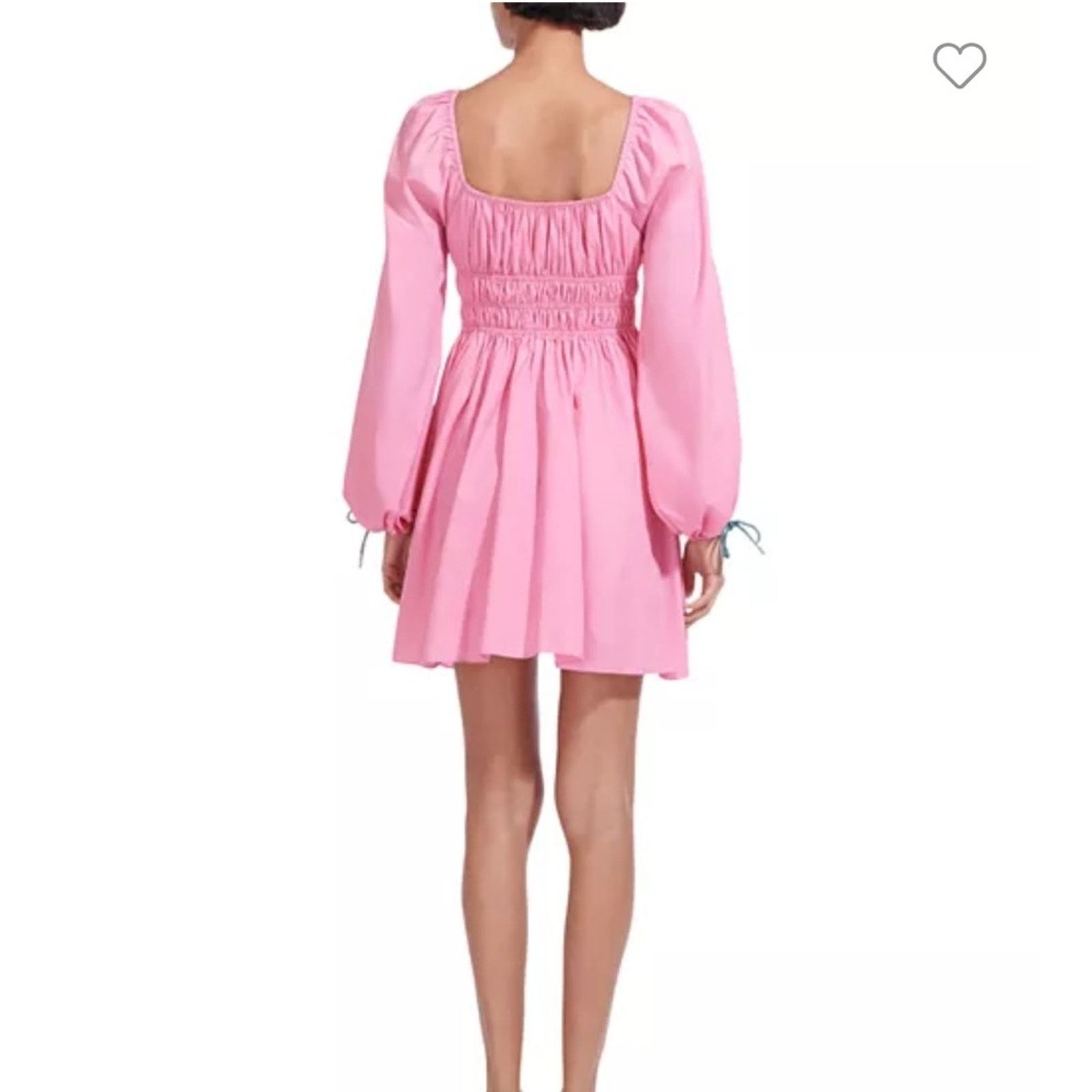 Staud STAUD Bow Mini Dress - Size Large - Bubblegum Pink Size L / US 10 / IT 46 - 2 Thumbnail