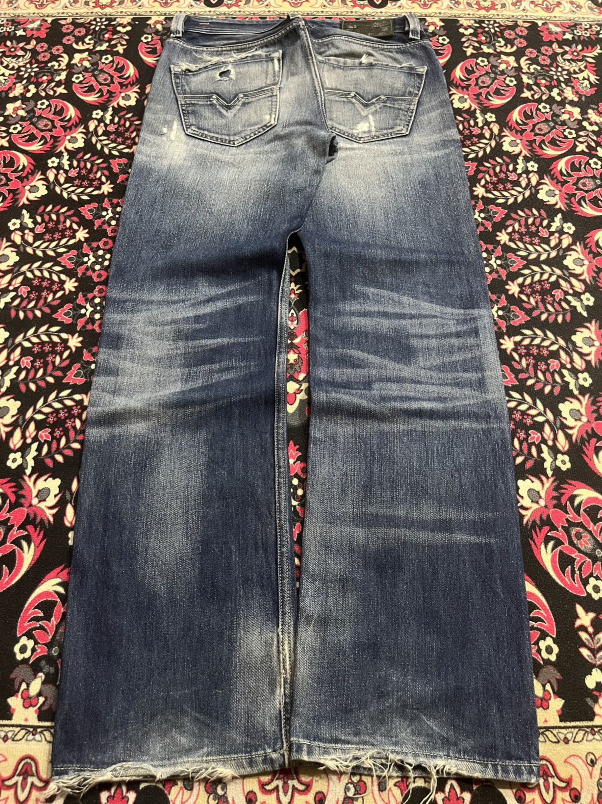 Diesel ⚡️Ripped⚡️Vintage Diesel Blue Eyecons 2010/2 Edition Blue Jean Size US 28 / EU 44 - 2 Thumbnail
