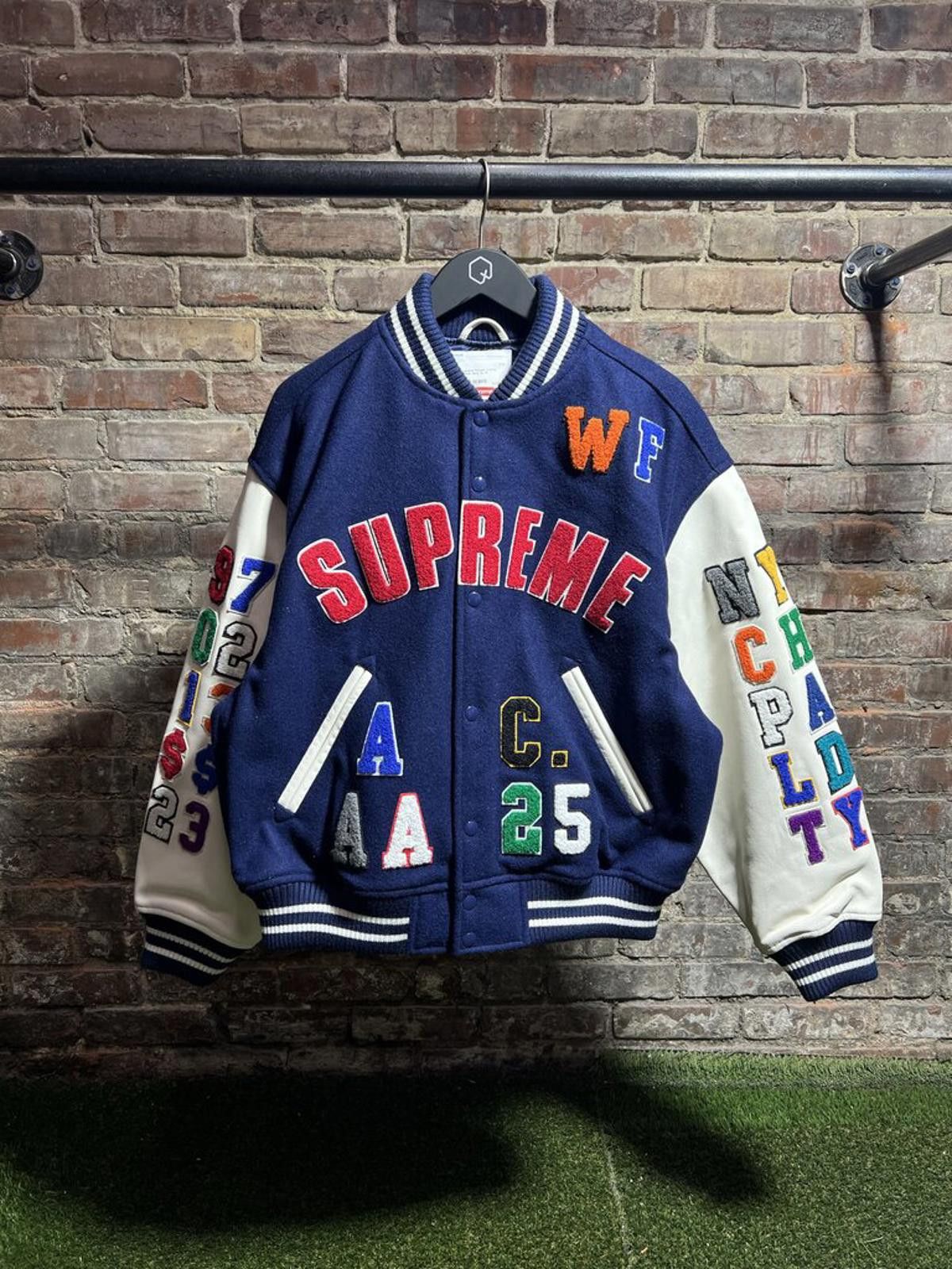 Supreme Supreme Praises Varsity Jacket Navy Sz. M Size ONE SIZE - 1 Thumbnail