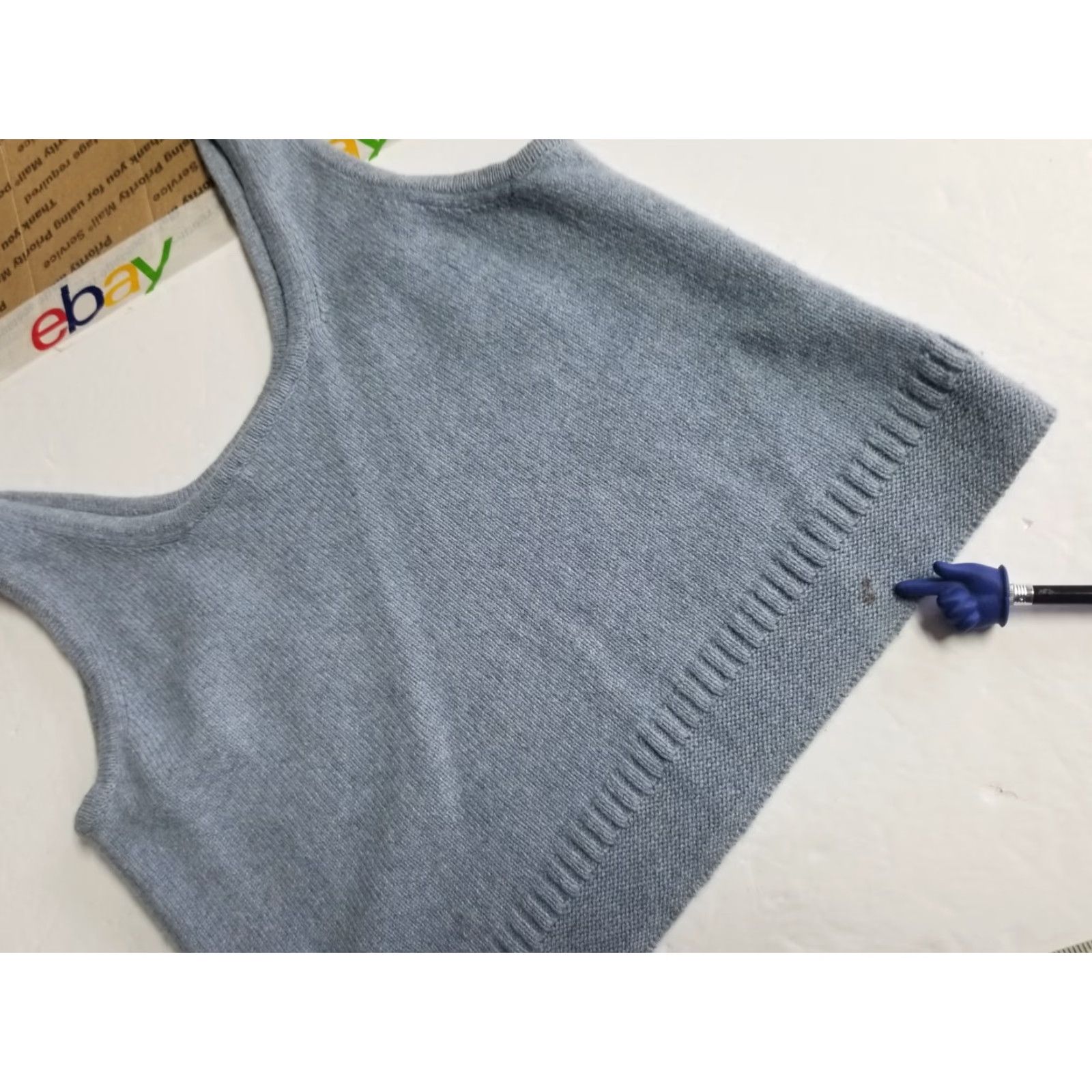 Madewell Madewell Vest Sweater Blue Wool Blend Knit L Womens Large Sleeveless See Stain Size L / US 10 / IT 46 - 5 Thumbnail