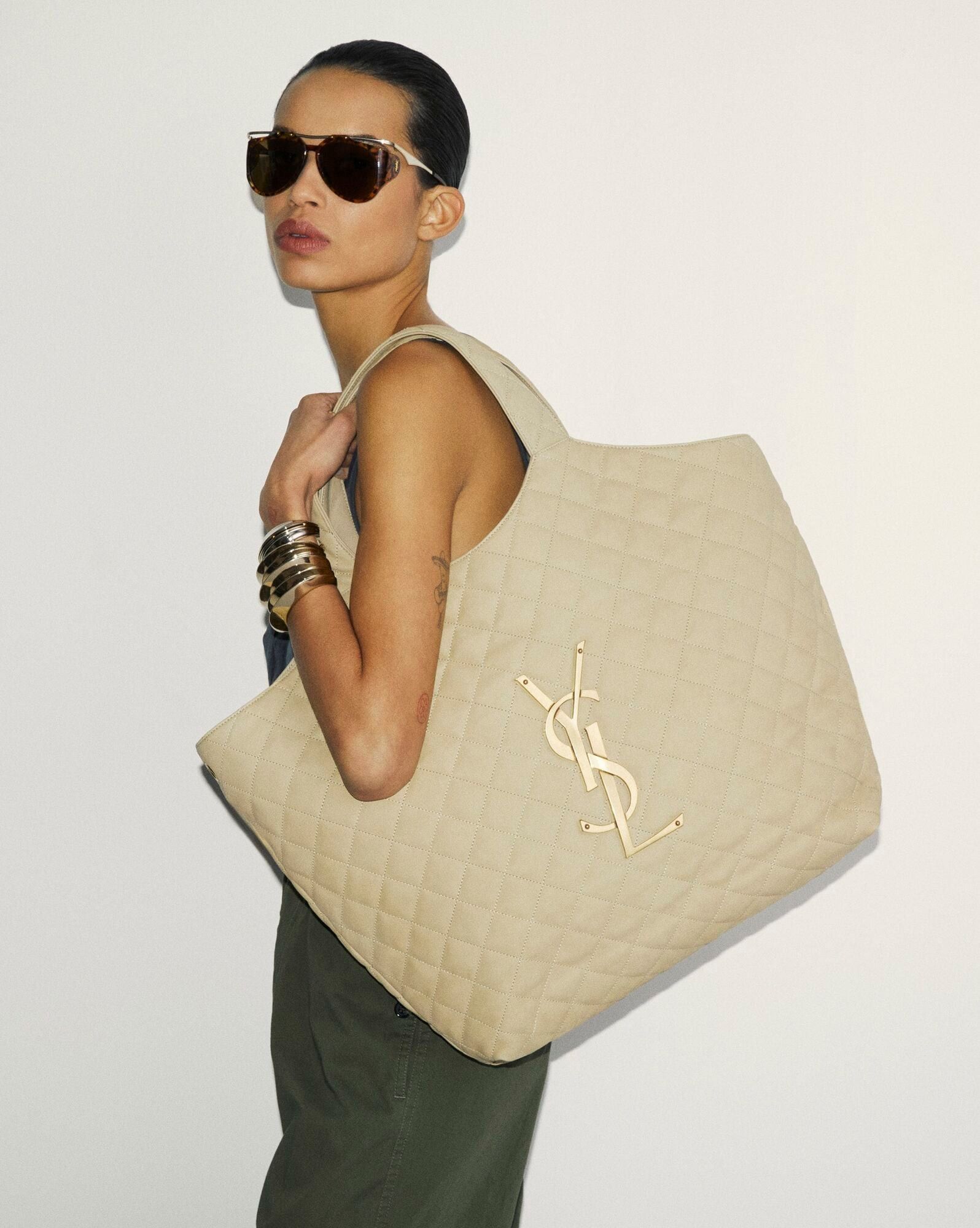 Saint Laurent Paris o1bcso1str1225 Size:OS/Icare in Beige Size ONE SIZE - 6 Thumbnail