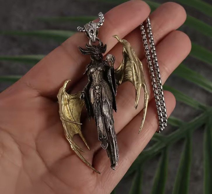 Jewelry GOTHIC Demon Queen Pendant Necklace – 60cm Chain – Size ONE SIZE - 1 Thumbnail