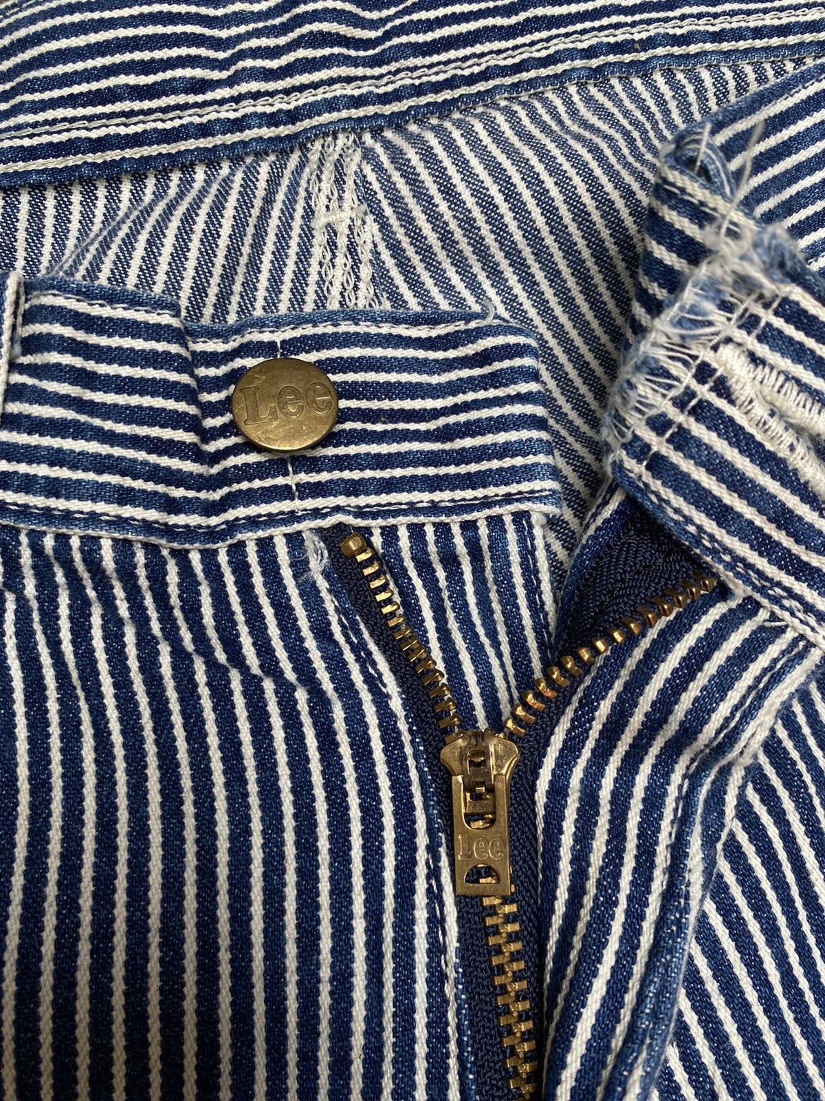 Lee Baggy Lee Hickory Stripe Carpenter Pants Size US 31 - 4 Thumbnail