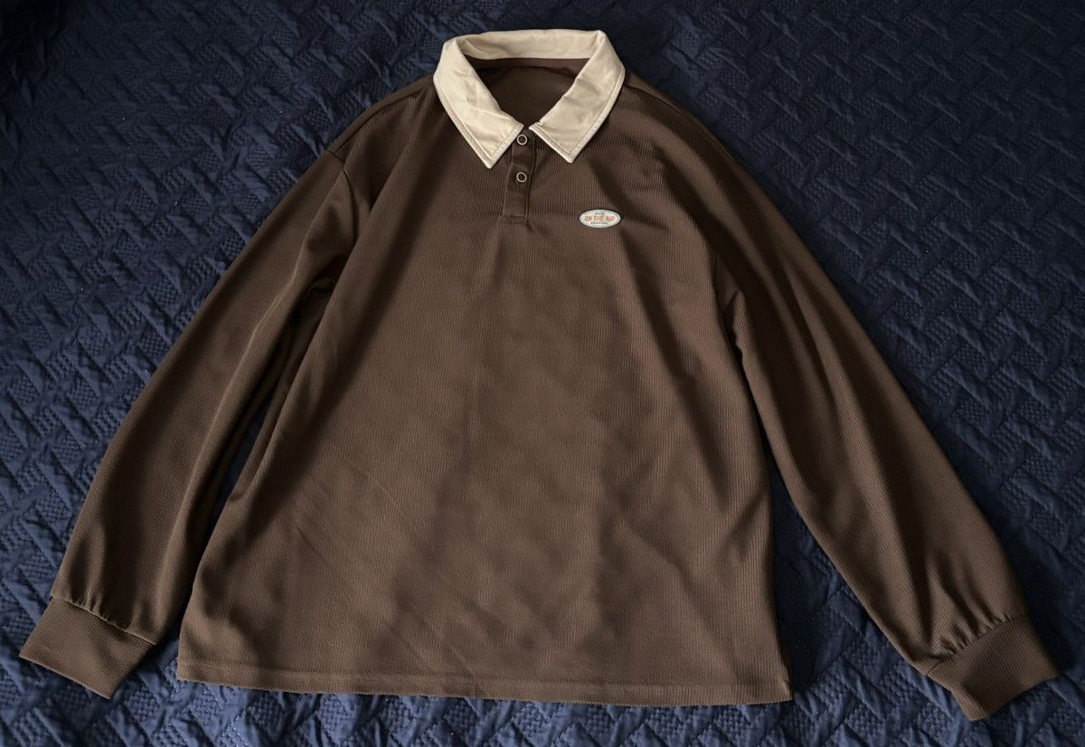Shein SHEIN Brown Polo Long Sleeve Shirt Size US M / EU 48-50 / 2 - 1 Thumbnail