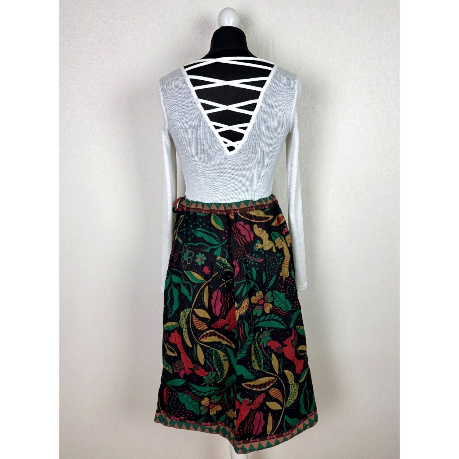 Vintage Gudrun Sjoden Skirt L/XL Midi A-Line Multicoloured Womens Size 36" / US 14 / IT 50 - 4 Thumbnail