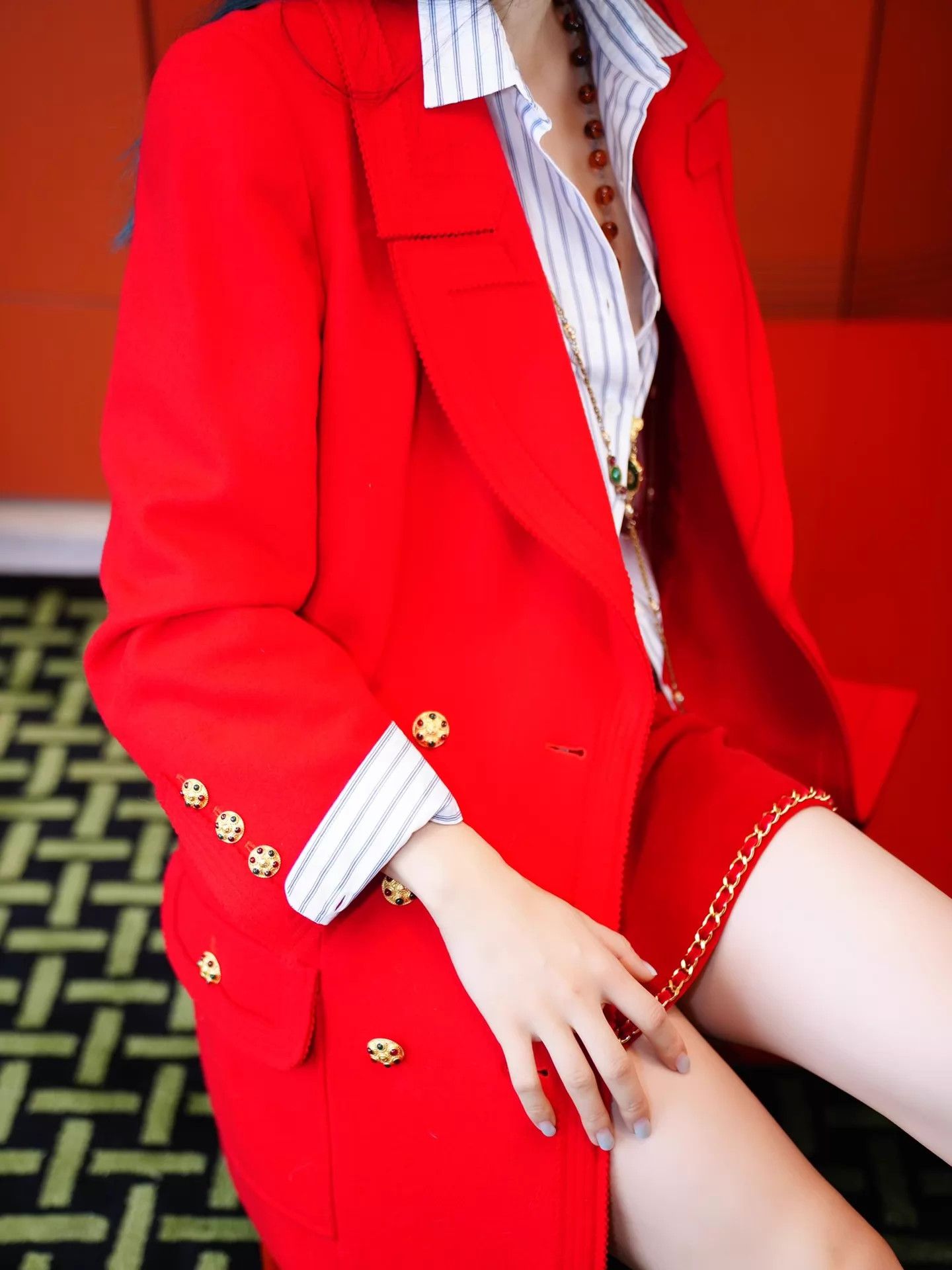 Chanel Chanel 1996 Vintage Red Double-Breasted Wool Coat Fr42 Size M / US 6-8 / IT 42-44 - 6 Thumbnail