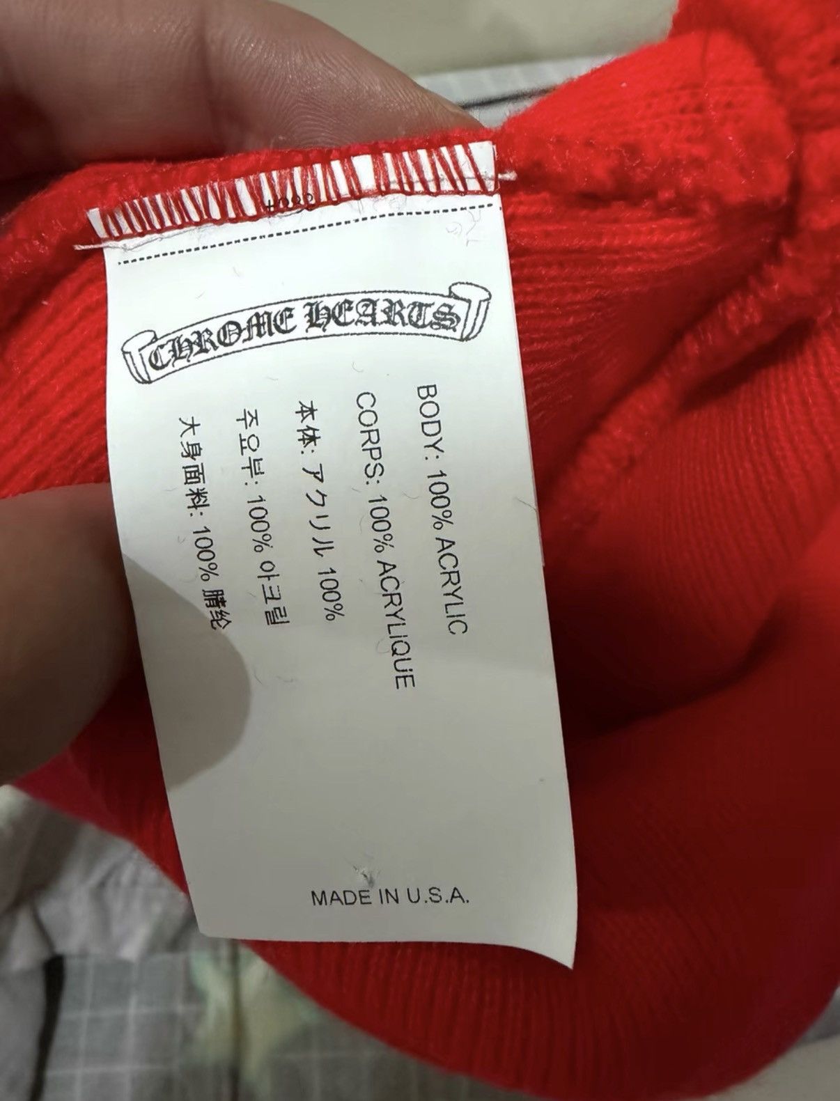 Chrome Hearts Chrome Hearts Red Beanie Size ONE SIZE - 2 Thumbnail