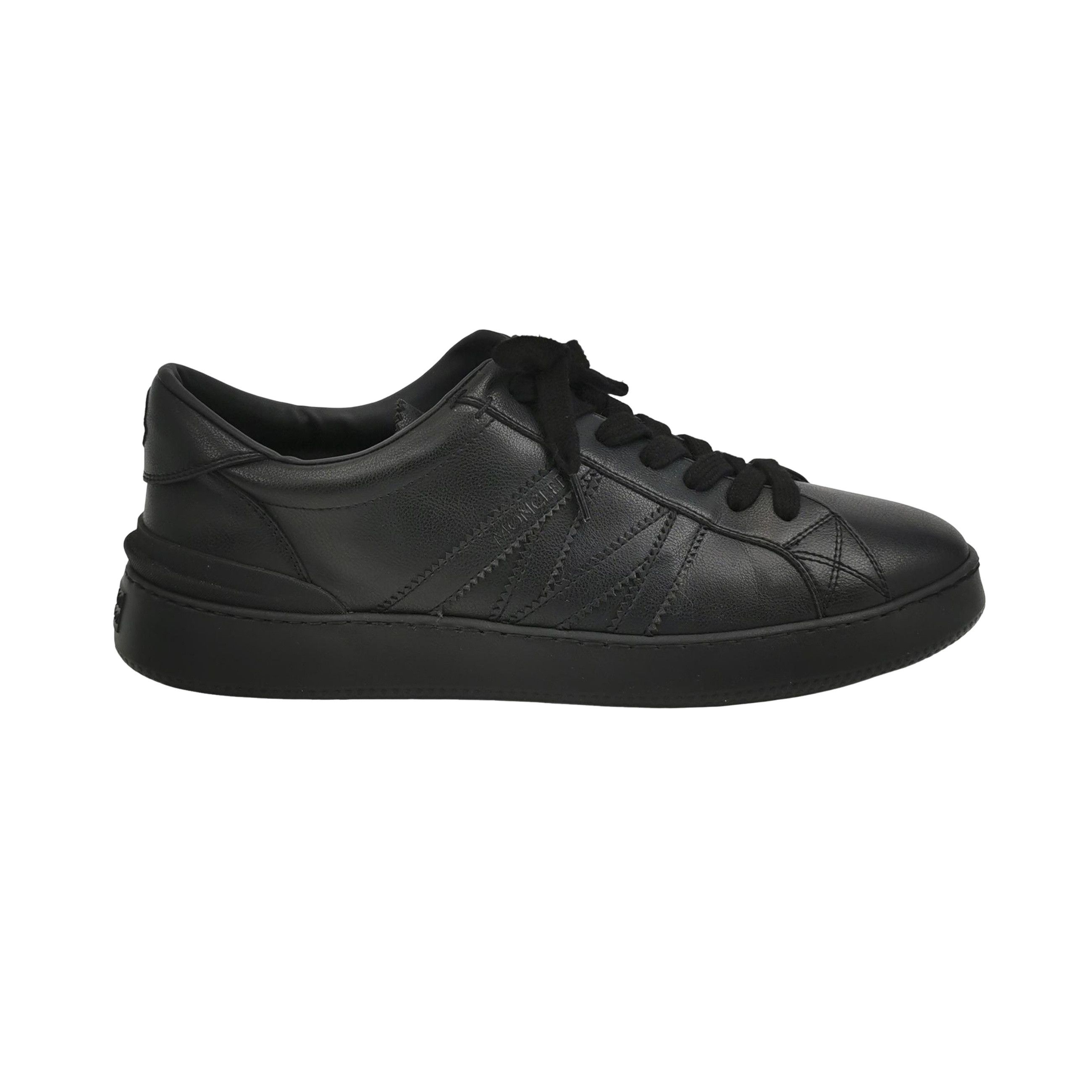 Moncler Moncler Black Leather Monaco Sneakers 43 Size US 10 / EU 43 - 1 Thumbnail
