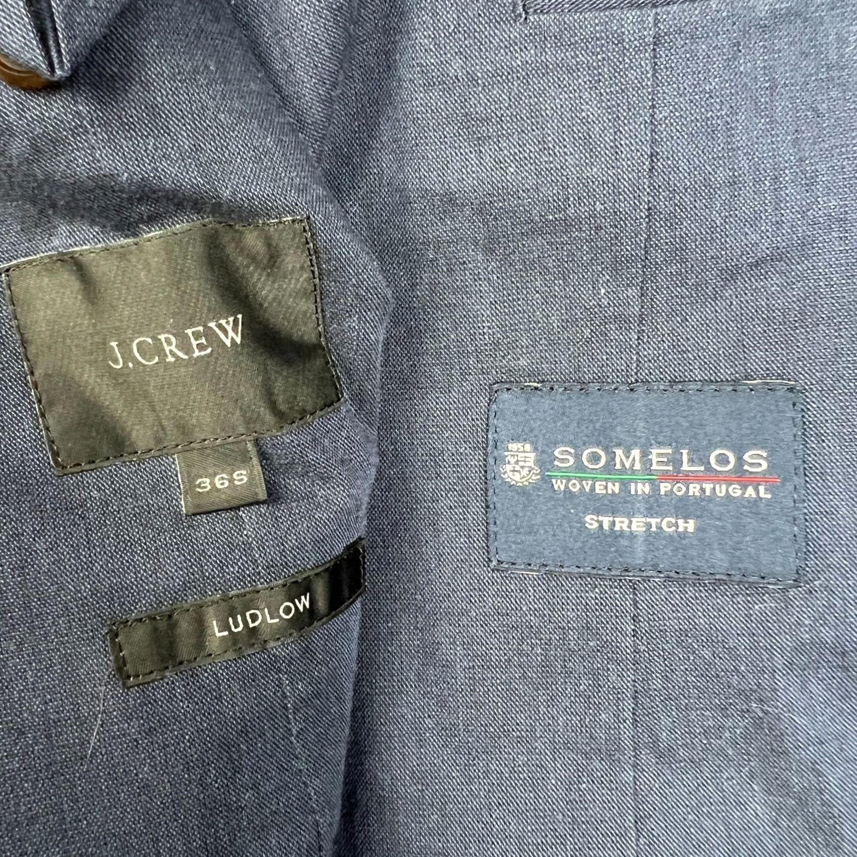 J.Crew J Crew Ludlow Somelos Stretch Unstructured Blazer Sport Coat 36S Blue Cotton Men Size 36R - 4 Thumbnail