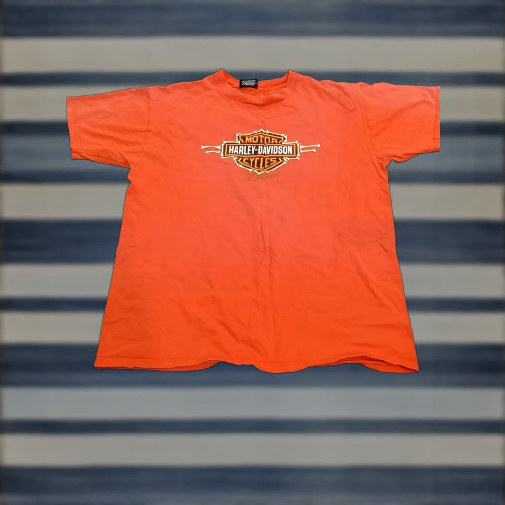 Harley Davidson VINTAGE Harley-Davidson Shirt XL Orange Motorcycle Mens Size US XL / EU 56 / 4 - 1 Thumbnail