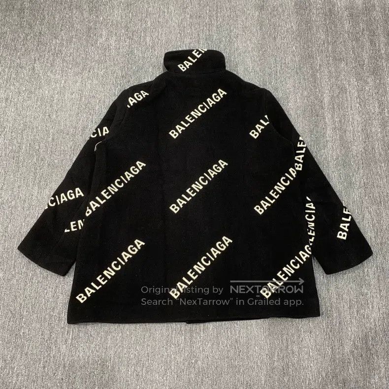 Balenciaga Balenciaga Black Barrage Printed Wool Overcoat Size XXS / US 00 / IT 34 - 2 Thumbnail