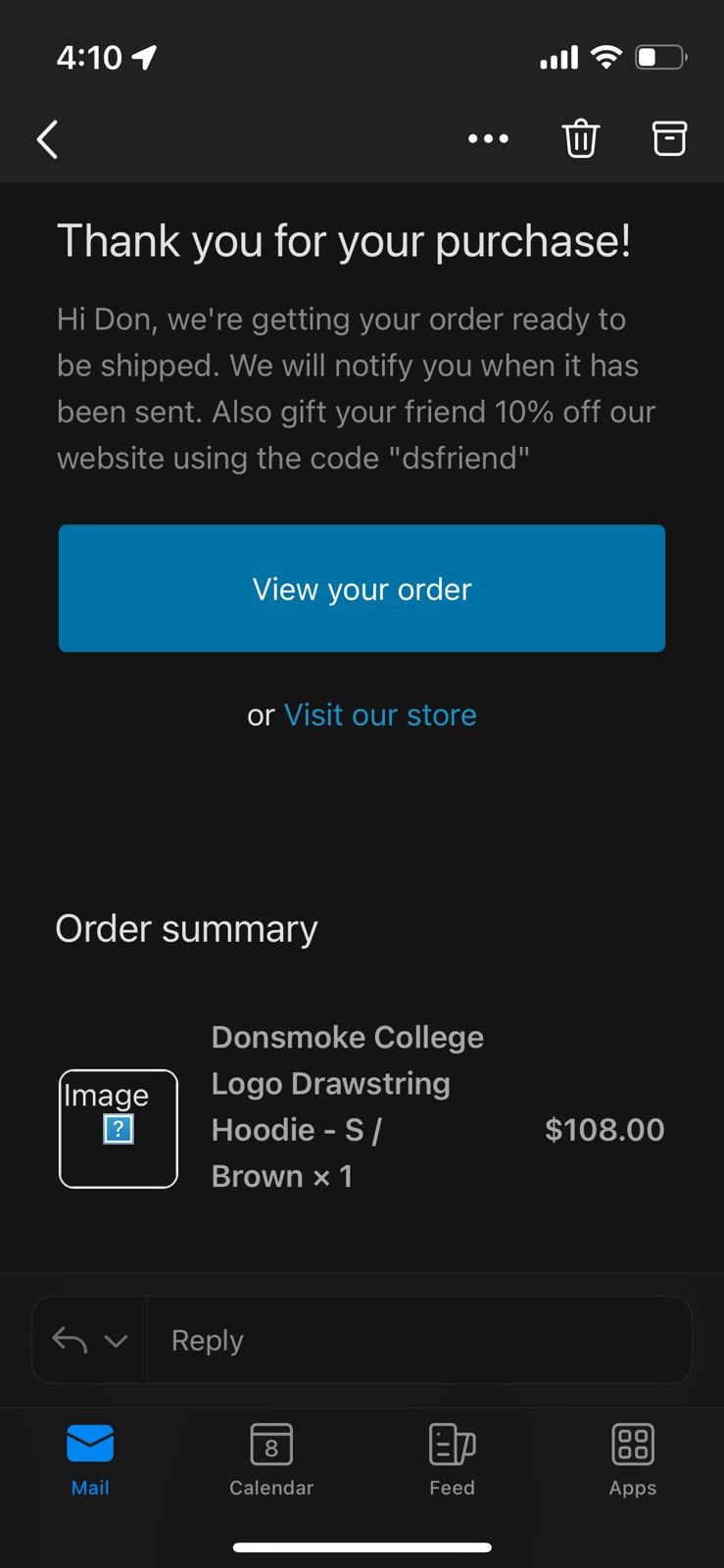 Other Donsmoke Brown College Logo Drawstring Hoodie Size S Size US S / EU 44-46 / 1 - 5 Thumbnail