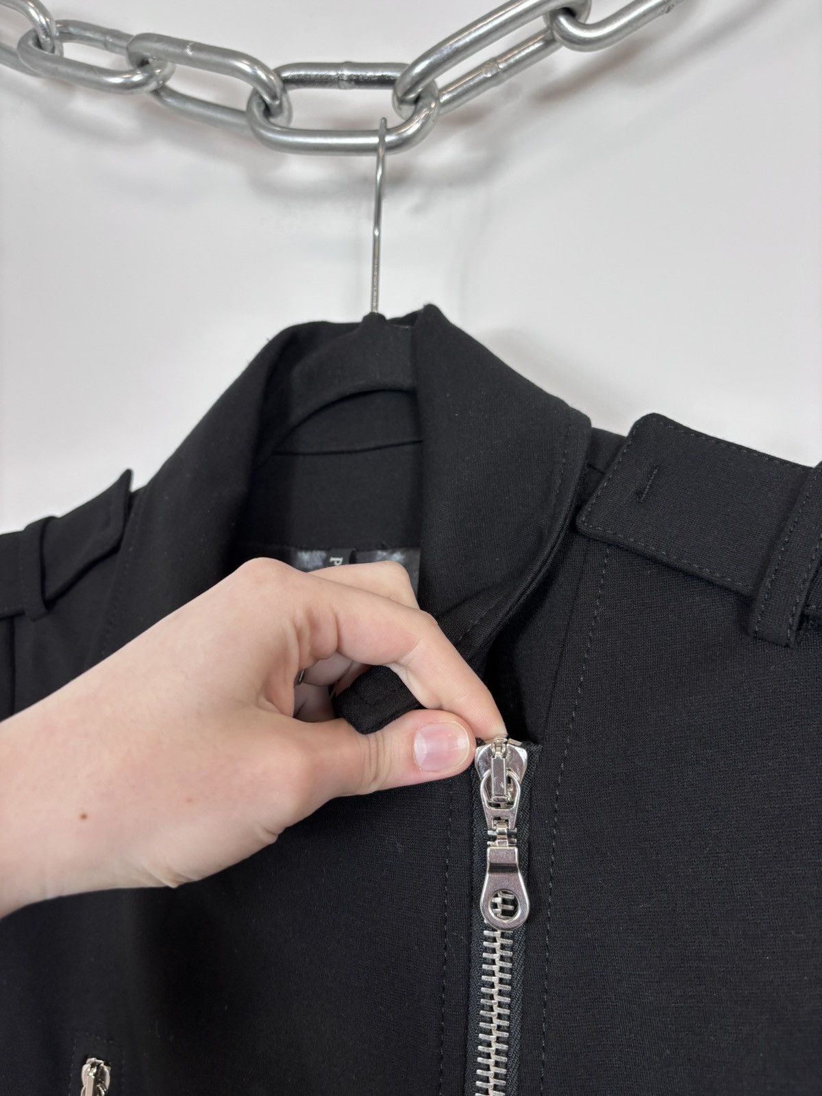 plein sud Plein Sud Jeanius Women’s Black Biker Jacket Asymmetric Zip Size M / US 6-8 / IT 42-44 - 12 Thumbnail