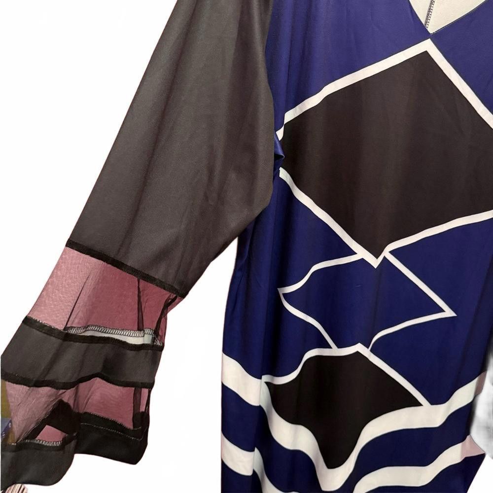 Designer Stylish Geometric Print Dress Size 4XL / US 24-26 - 3 Thumbnail