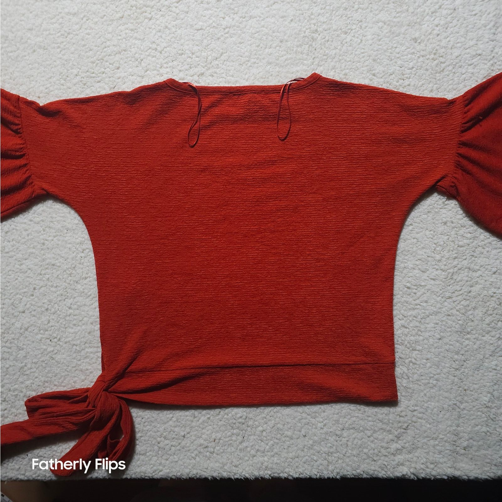 Michael Kors Michael Kors Rust Bell Sleeve Side Tie Blouse Medium M Size M / US 6-8 / IT 42-44 - 13 Thumbnail