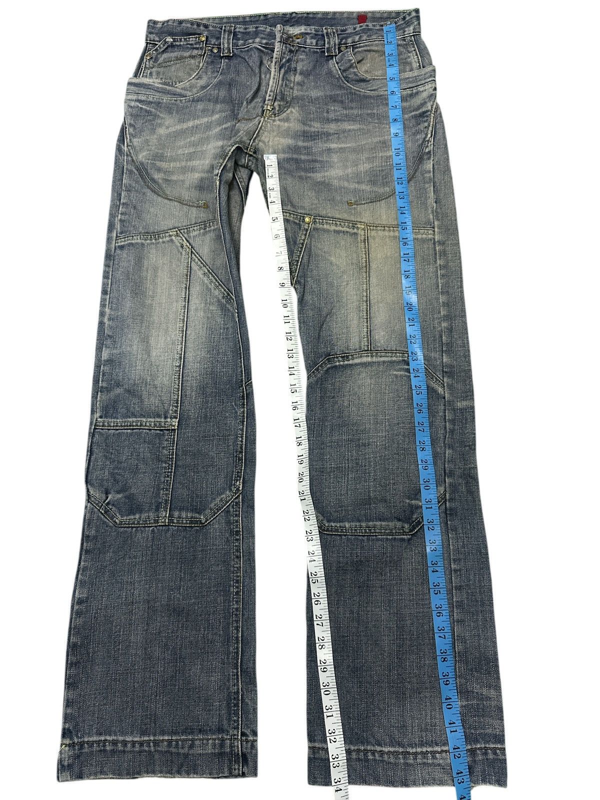 Japanese Brand Designer RG Distressed Bartack Denim Pants Size US 36 / EU 52 - 16 Thumbnail