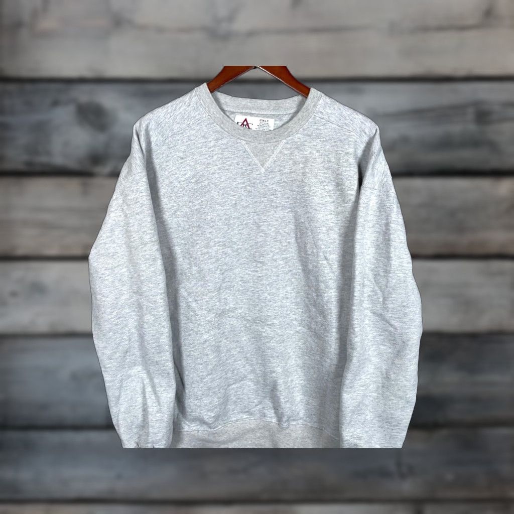 Vintage VTG Heavyweight Crewneck Sweatshirt Adult 2XL Tall Gray Cotton Polyester Fleece Solid 90s Retro Pullover Mens Size US XXL / EU 58 / 5 - 1 Thumbnail