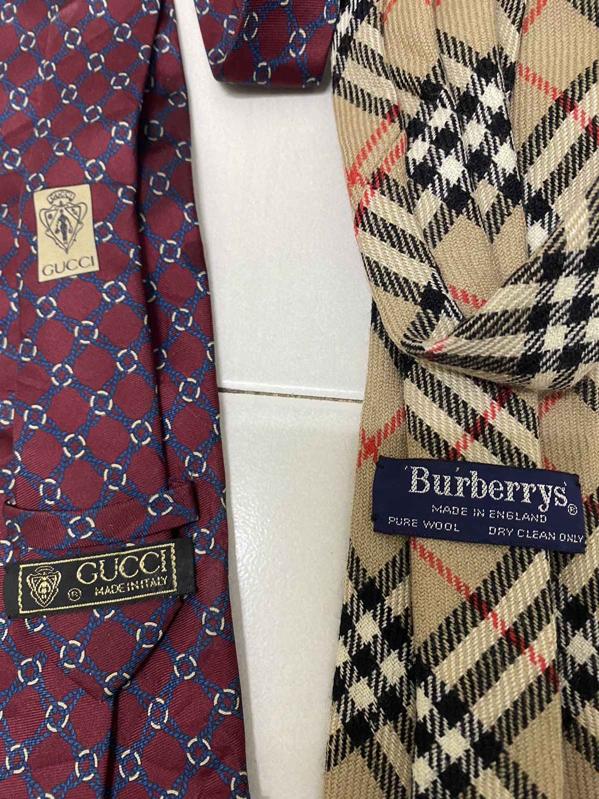 Burberry Vintage Burberrys & Gucci neck tie combo sale Size ONE SIZE - 4 Thumbnail