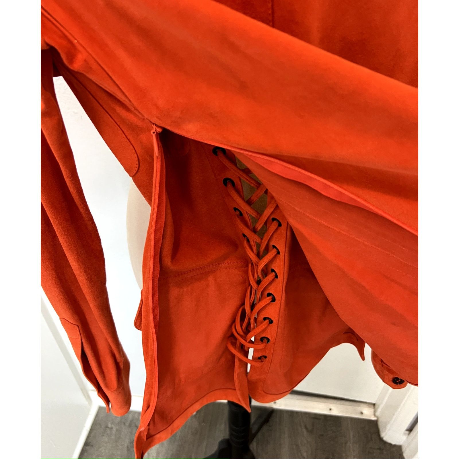 STRENESSE Strenesse Gabriele Strehle orange lace lambskin blouse y2k 4 Size S / US 4 / IT 40 - 8 Thumbnail