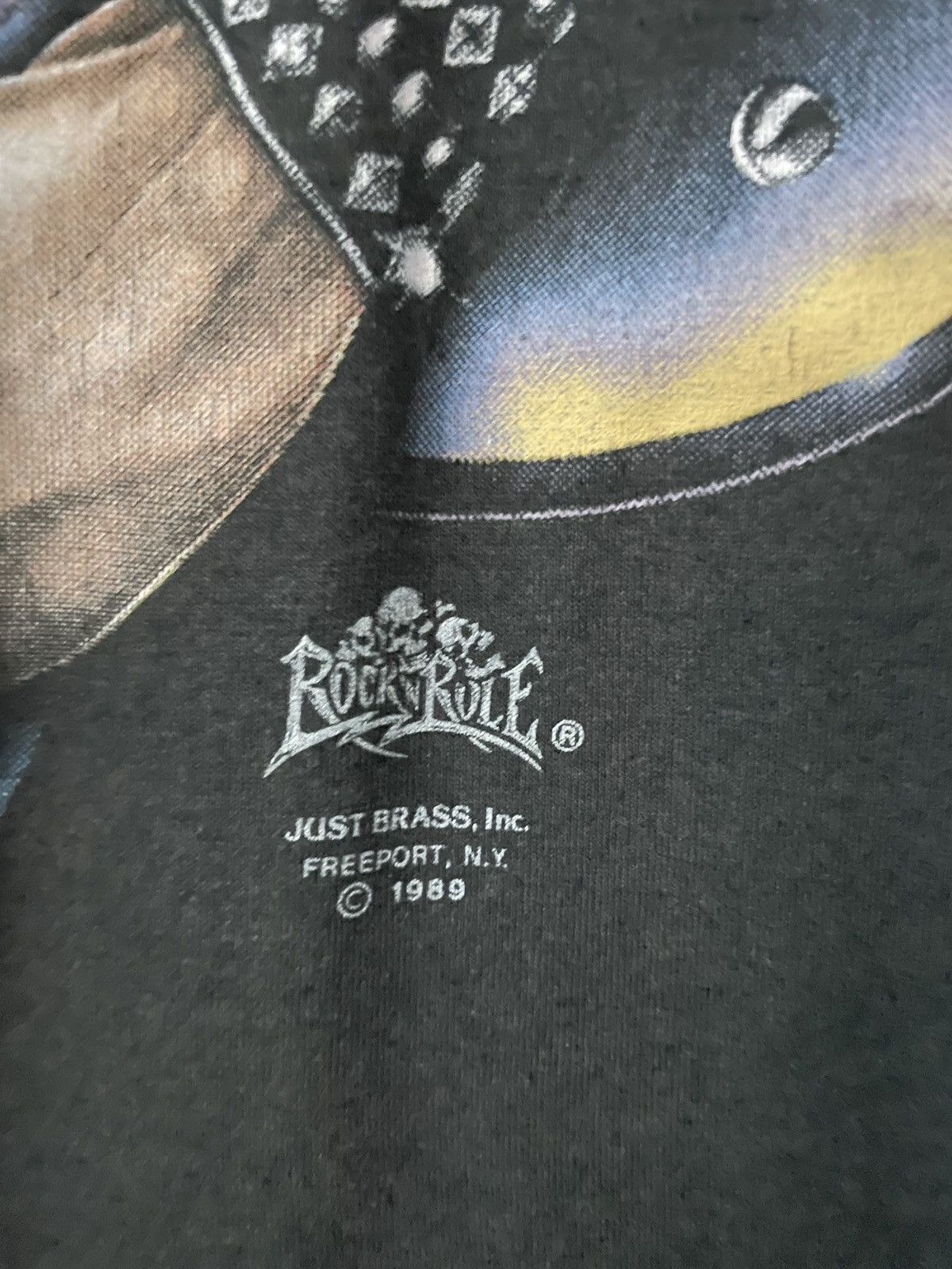 Harley Davidson Vintage 1989 3D Emblem Just Brass Inc. Rock N Rule Tee Size US L / EU 52-54 / 3 - 3 Thumbnail