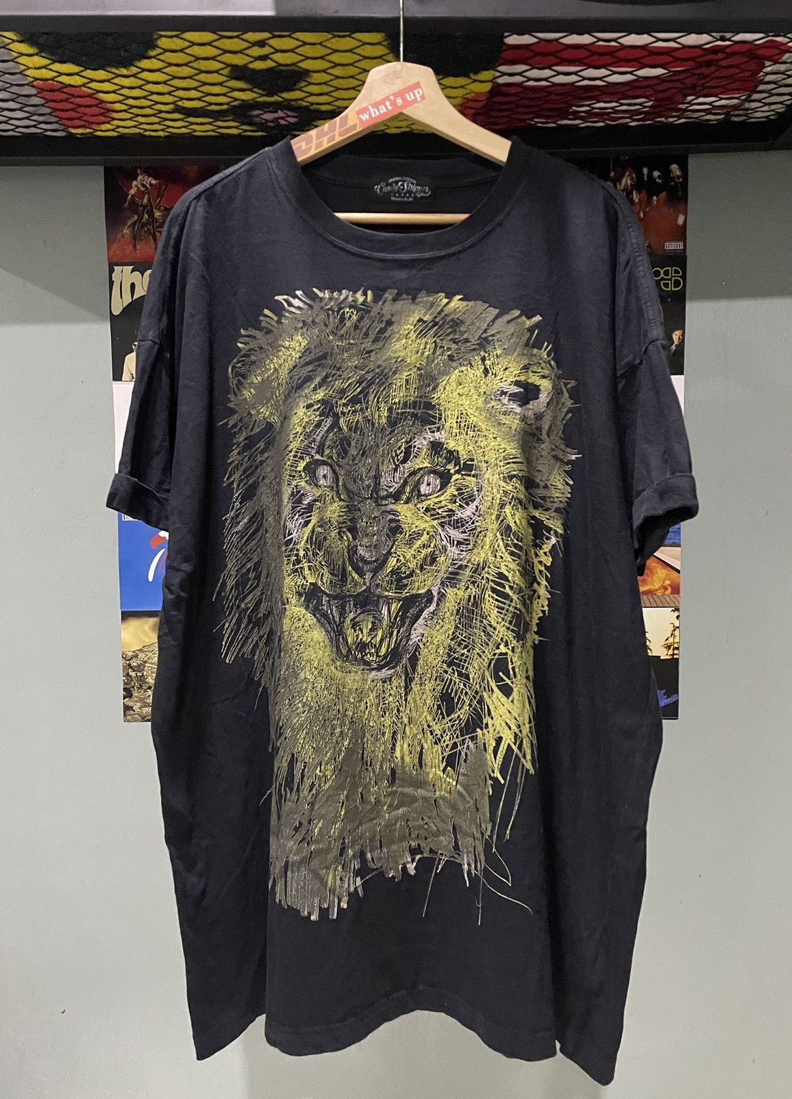 Japanese Brand × Vintage Vintage Crazy Lion Art Drawing Tee Size US XL / EU 56 / 4 - 1 Thumbnail