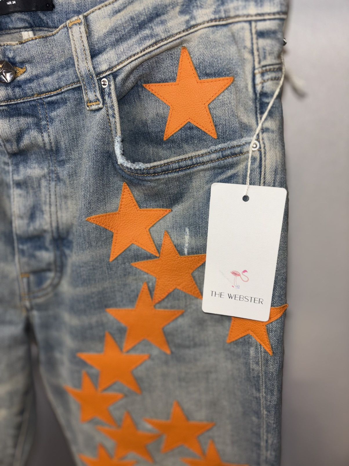 Amiri Amiri X Chemist Collaboration Slim Fit Leather Stars Patch Size US 34 / EU 50 - 14 Thumbnail