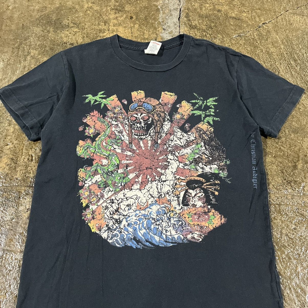 Ed Hardy × Japanese Brand × Vintage Crazy Ed Hardy Y2K Japanese Grunge Skater Style Tee Shirt Size US S / EU 44-46 / 1 - 4 Thumbnail