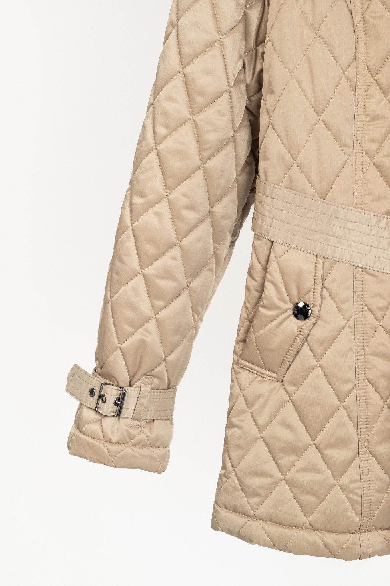 Burberry Burberry Tan Quilted-Taffeta Belted Hooded Jacket Size M / US 6-8 / IT 42-44 - 6 Thumbnail
