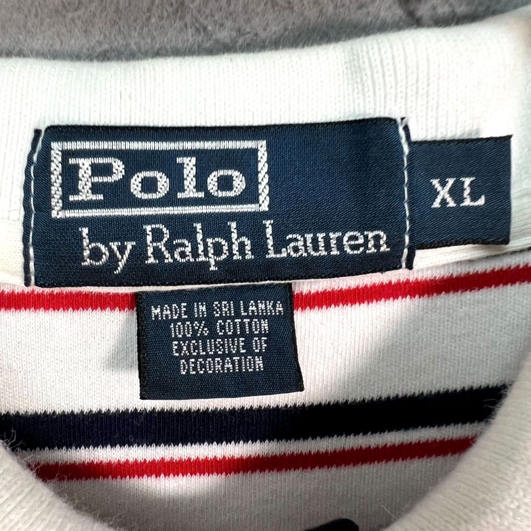 Polo Ralph Lauren Polo Ralph Lauren Mens XL Striped Polo Shirt Red / White / Blue Short Sleeve Shirt Mens XL White Polo Ralph Lauren Size US XL / EU 56 / 4 - 3 Thumbnail