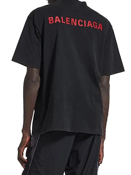 Balenciaga os11x0326 Back Medium Fit T-Shirt in Black Size US XL / EU 56 / 4 - 5 Thumbnail