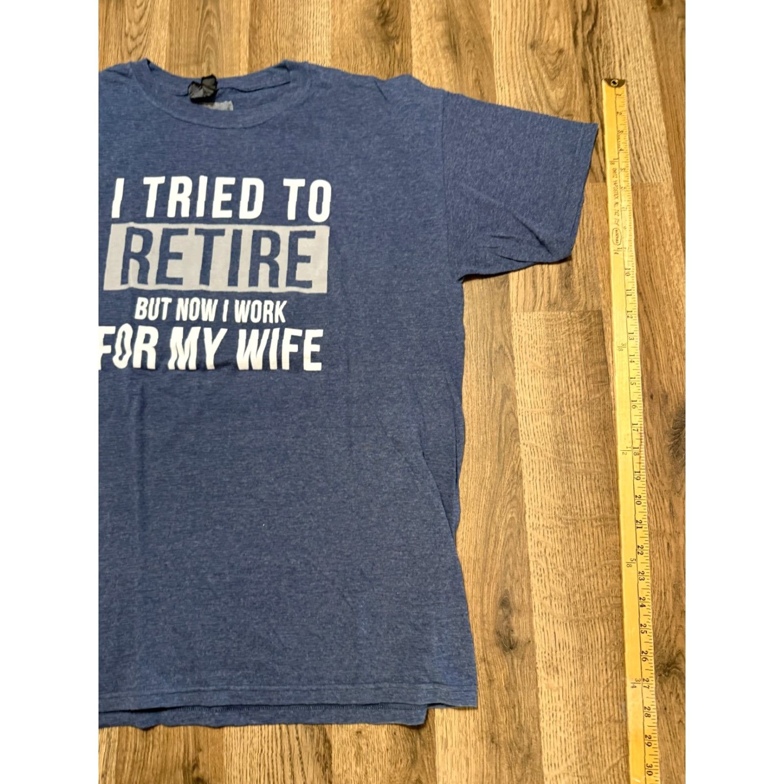 Gildan Gildan Men's Size L Blue I Tried To Retire But now I work For My Wife T-Shirt Size US L / EU 52-54 / 3 - 3 Thumbnail