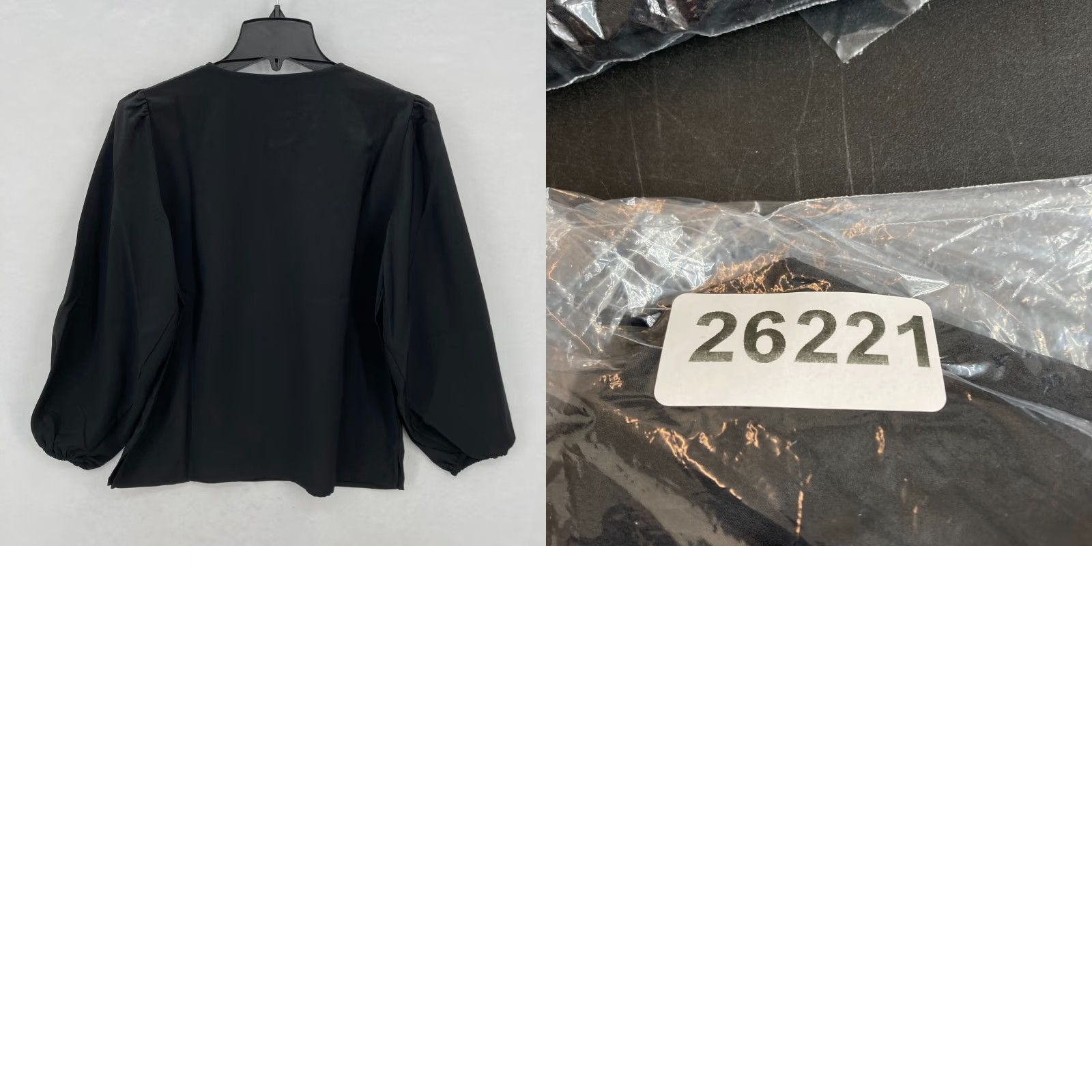 J.Crew J.CREW Puff Sleeve Satin Back Crepe Top Women's PM Petite Black Keyhole Neckline Size M / US 6-8 / IT 42-44 - 9 Thumbnail