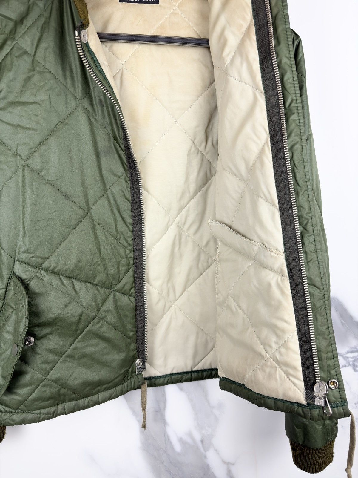 Helmut Lang AW96 Helmut Lang Mainline Quilted Bomber Jacket Olive Size US S / EU 44-46 / 1 - 8 Thumbnail