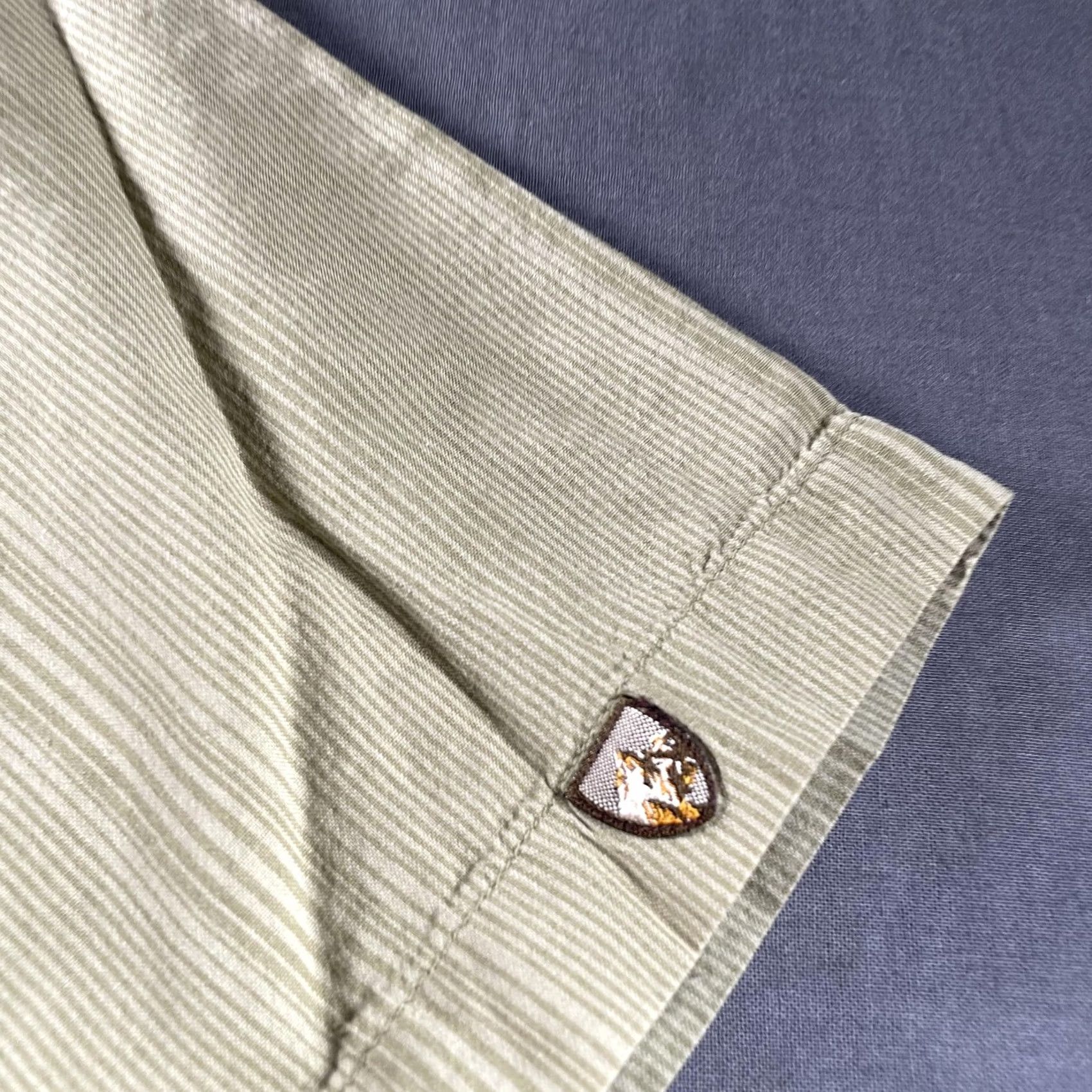 Vintage KÜHL Shirt Mens Large Short Sleeve Embroidered Button-Up Hiking Organic Cotton Green Flagship Classic Outdoor Shirt Size US L / EU 52-54 / 3 - 4 Thumbnail