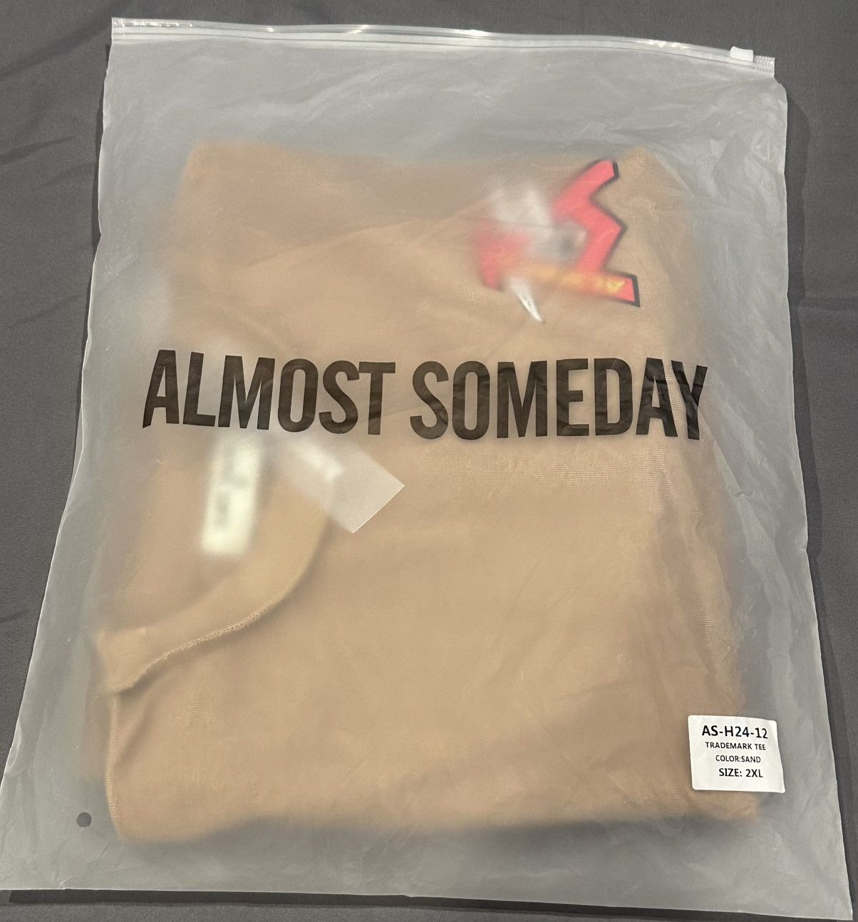 Other Almost Someday 2XL Distressed Oversized Logo T-Shirt, Tan. Size US XXL / EU 58 / 5 - 8 Thumbnail