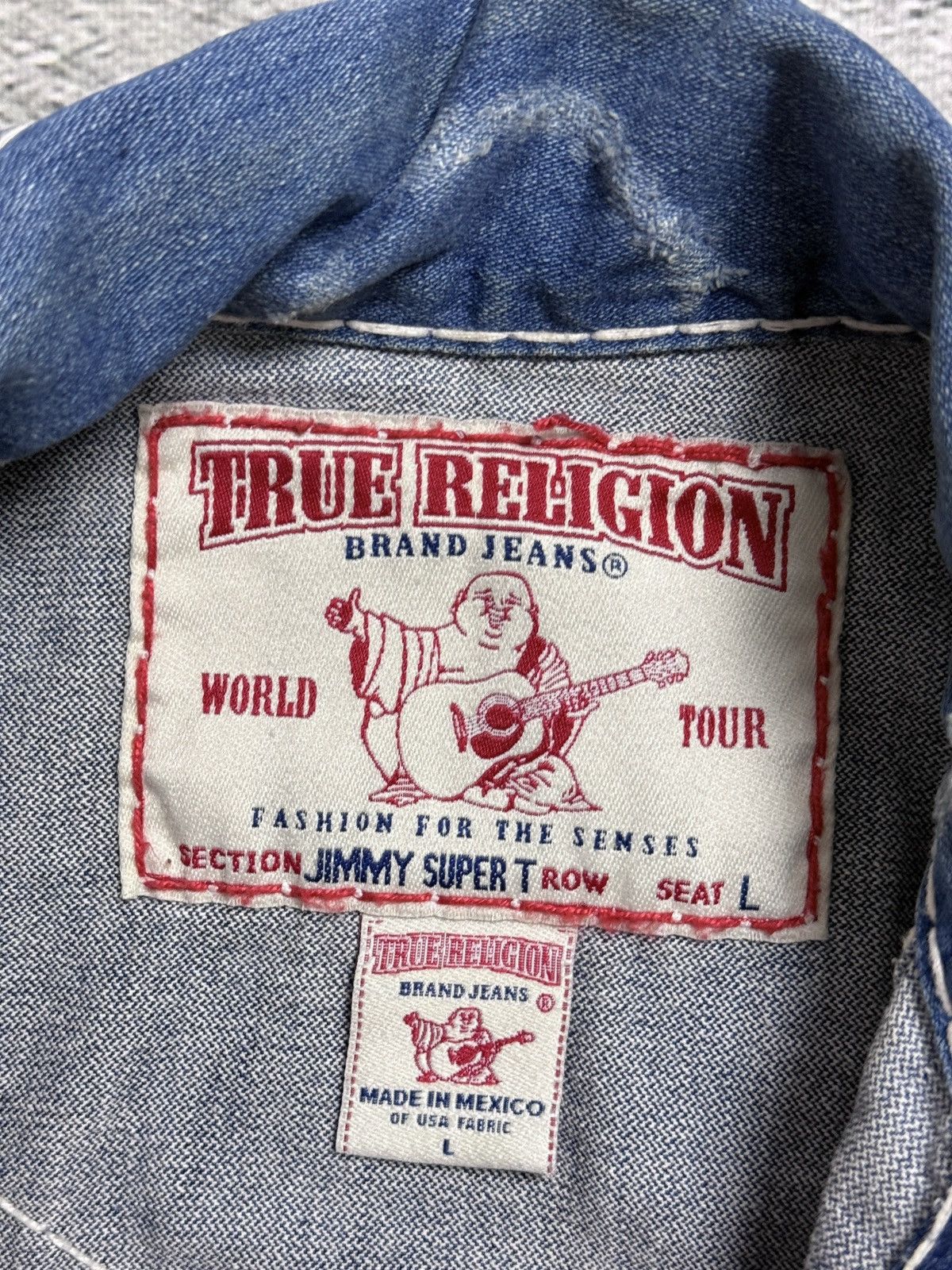 True Religion True Religion denim jacket blue white stitching vintage Size US L / EU 52-54 / 3 - 5 Thumbnail