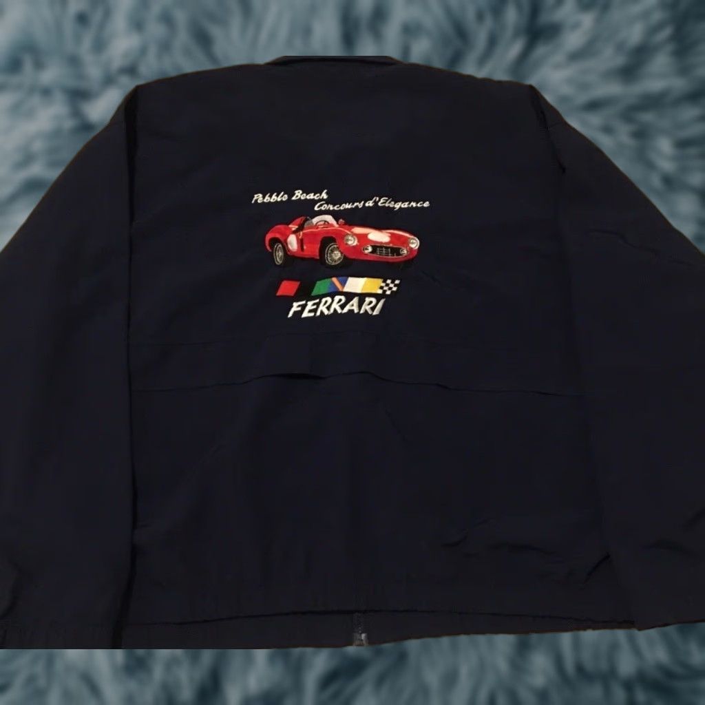Ferrari VINTAGE 90s Ferrari Racing Jacket 2XL Blue Motorcycle Bomber Jacket Men Grunge Racing Driving NASCAR Mechanic Biker USA 70s 60s Rock Hip Hop USA Cars Size US XXL / EU 58 / 5 - 1 Thumbnail