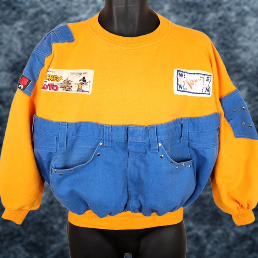 Disney VINTAGE Disney Sweatshirt Womens Size Large Yellow 80s Claude Attias Pop Art Mickey Mouse Size L / US 10 / IT 46 - 1 Thumbnail