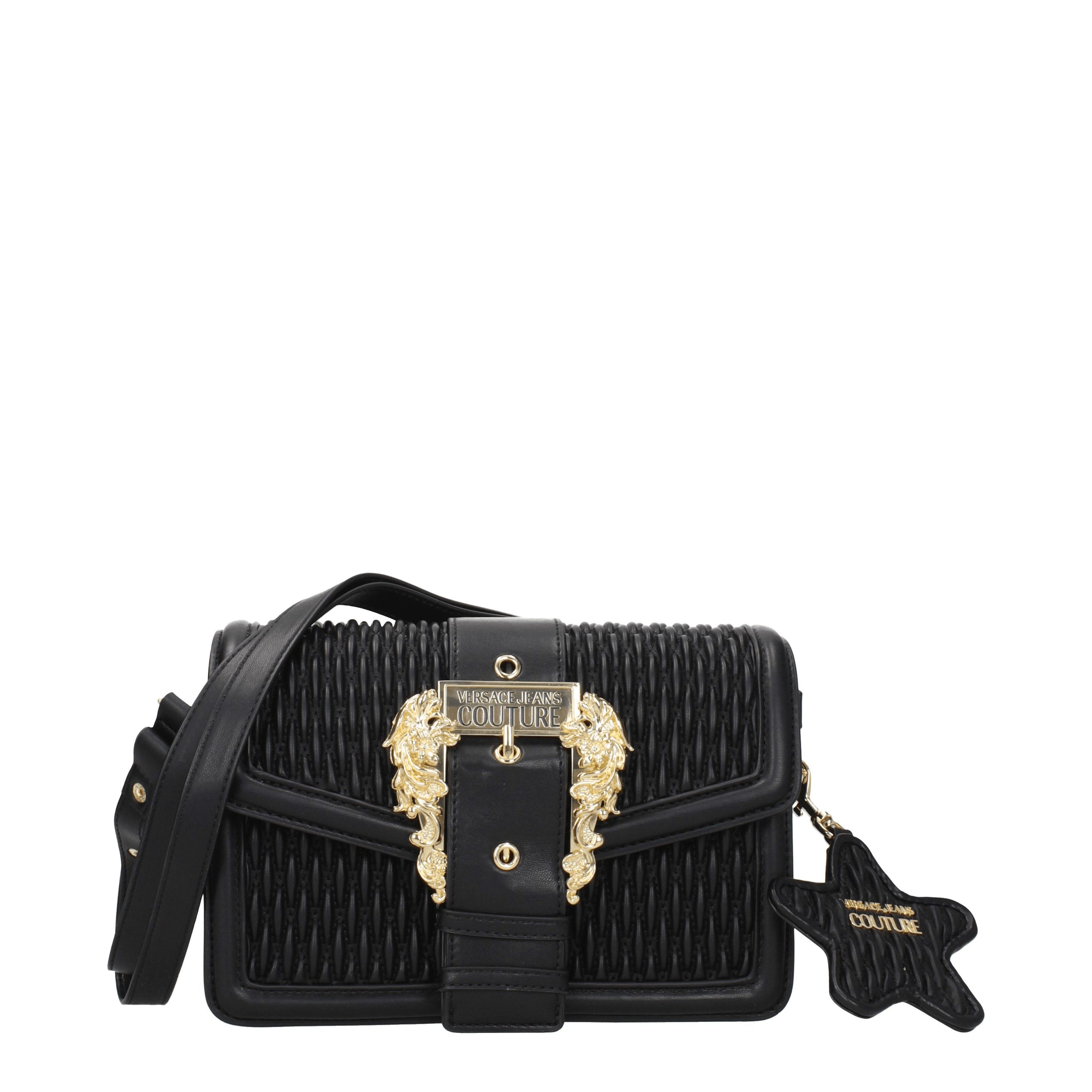 Versace Jeans Couture Shoulder Bag In Polyurethane in Black, Women's