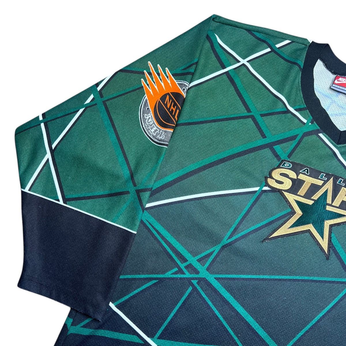 Nike Vintage 1990s NHL Dallas Stars All Over Print Nike Jersey Size US XL / EU 56 / 4 - 16 Thumbnail