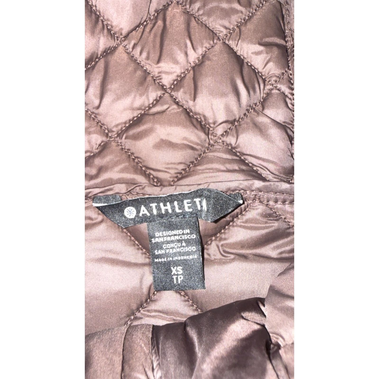 Athleta Athleta Coat Womens XS Brown Quilted Hooded Parka Full Zip Pockets Mid Length Size XS / US 0-2 / IT 36-38 - 3 Thumbnail