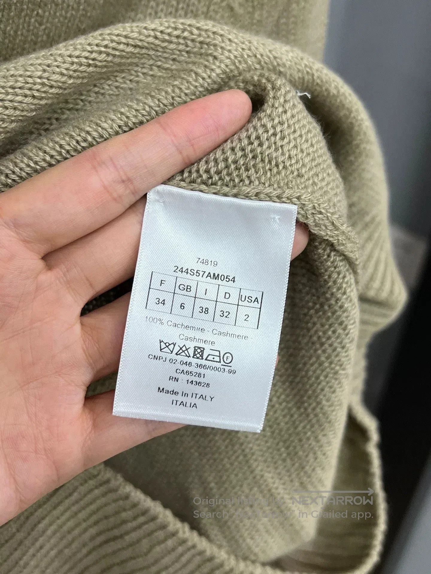 Dior Dior Khaki Five-Star Knit Sweater. Size XXS / US 00 / IT 34 - 3 Thumbnail