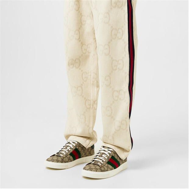 Gucci Men'S Web Canvas Ace Trainers Size US 8 / EU 41 - 2 Thumbnail