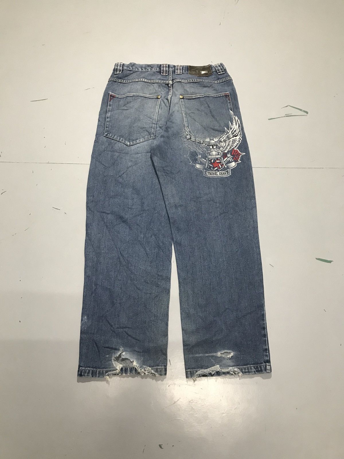 Tribal Streetwear Vintage tribal embroidered denim Size US 32 / EU 48 - 1 Thumbnail