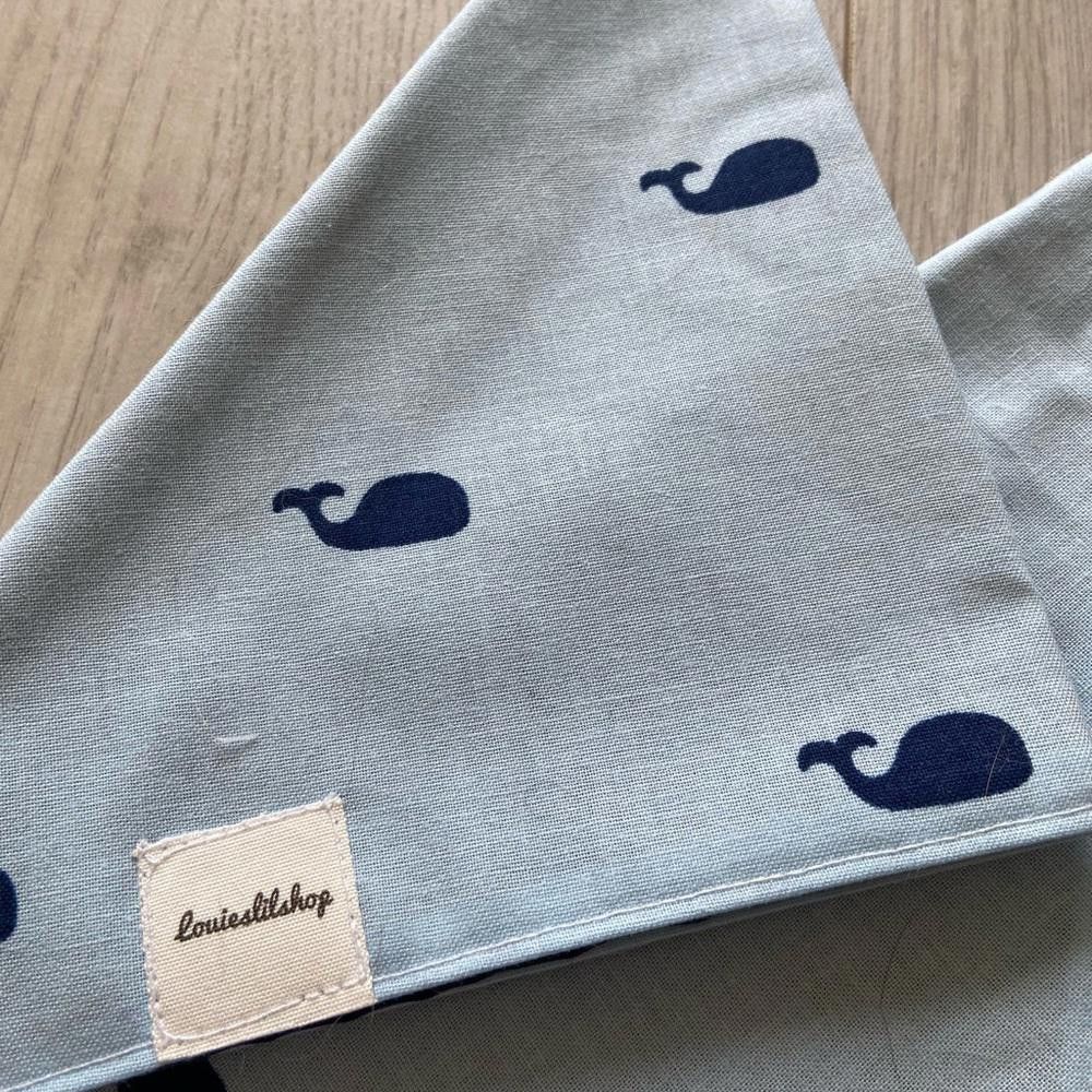Designer Louies Lil Shop Blue Whale Hello There Dog Bandana Size ONE SIZE - 2 Thumbnail
