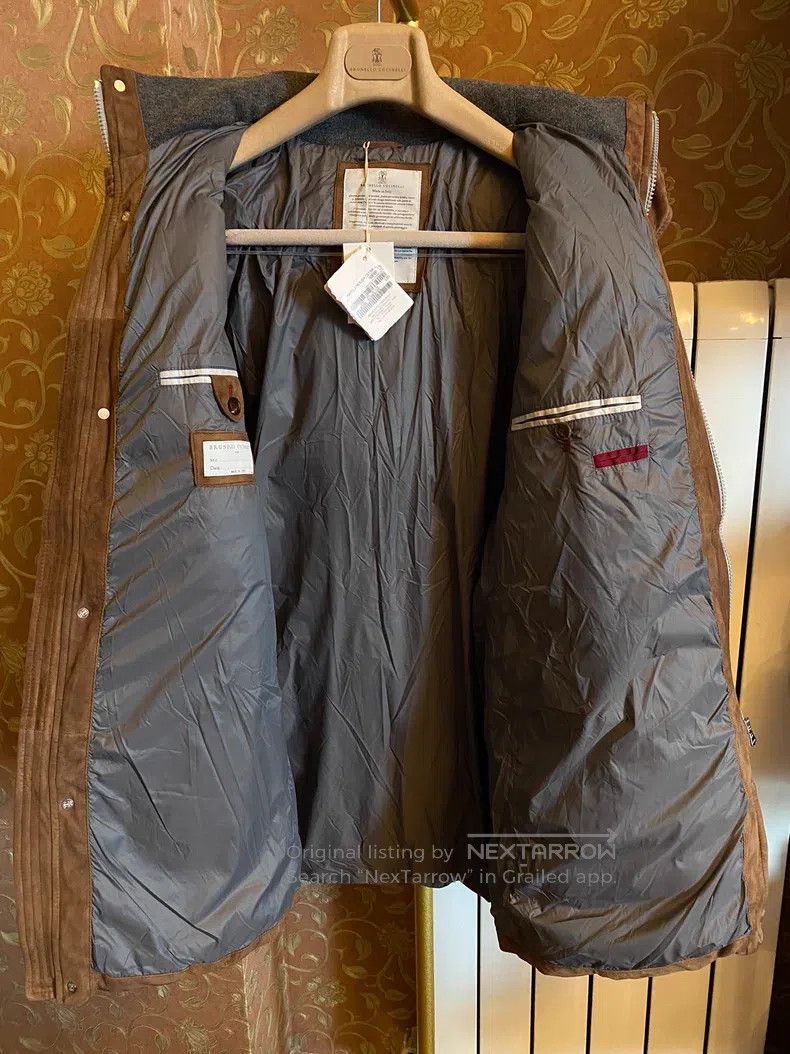 Brunello Cucinelli Brunello Cucinelli Real leather down jacket, Hungarian gra Size US L / EU 52-54 / 3 - 3 Thumbnail